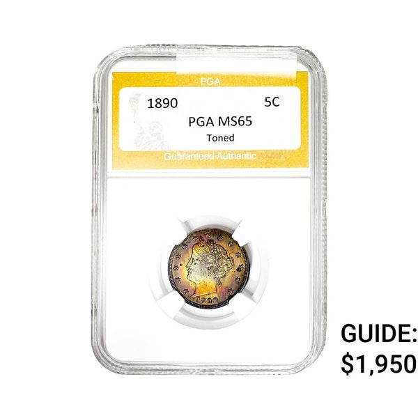 1890 Liberty Victory Nickel PGA MS65 Toner