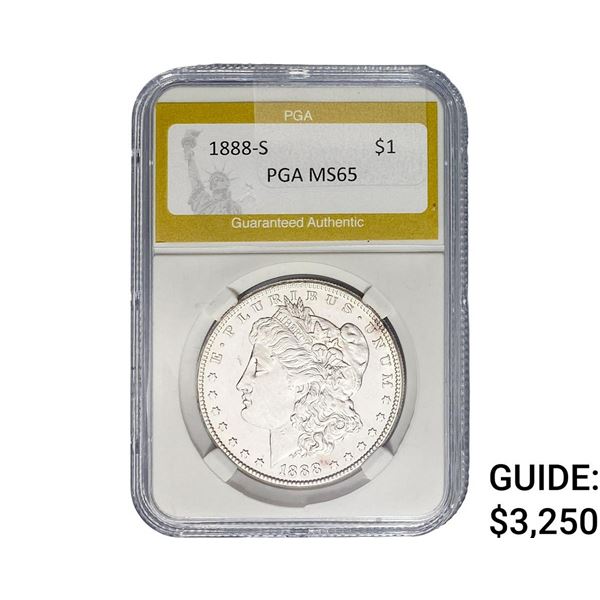 1888-S Morgan Silver Dollar PGA MS65