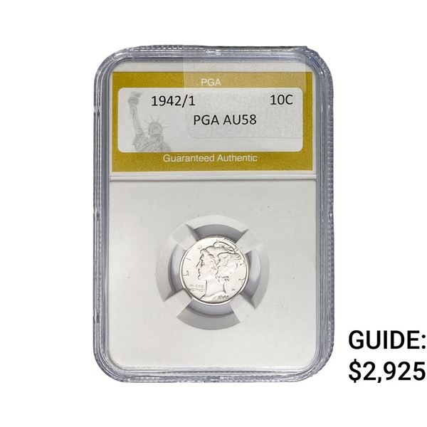1942/1 Mercury Silver Dime PGA AU58