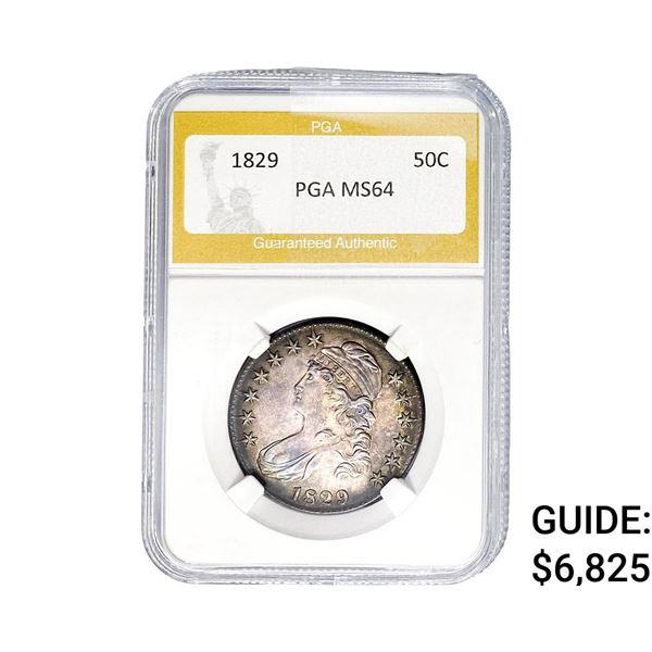 1829 Capped Bust Half Dollar PGA MS64