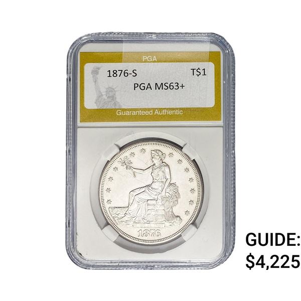 1876-S Silver Trade Dollar PGA MS63+