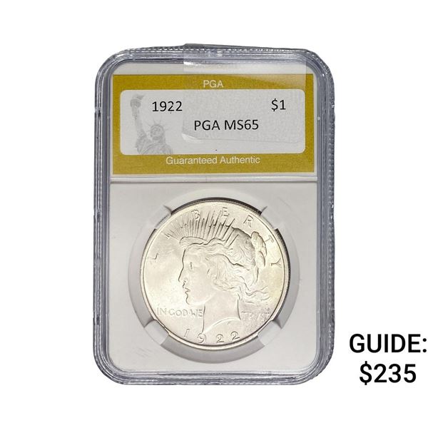 1922 Silver Peace Dollar PGA MS65
