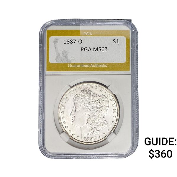 1887-O Morgan Silver Dollar PGA MS63