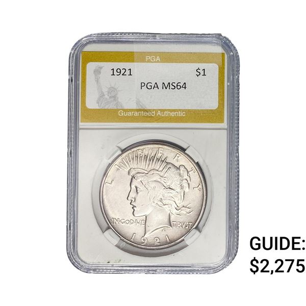 1921 Morgan Silver Dollar PGA MS64