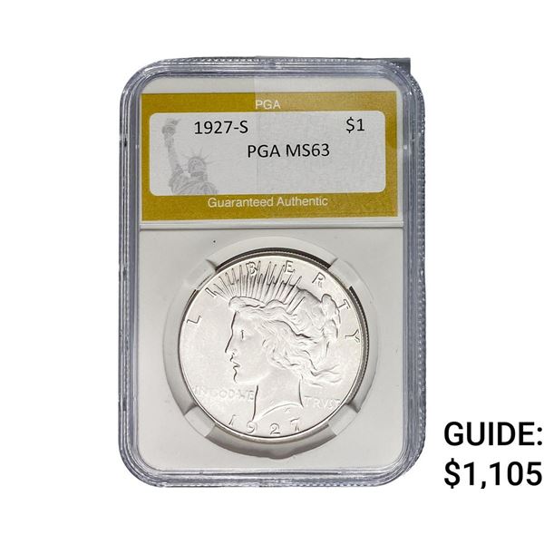 1927-S Silver Peace Dollar PGA MS63