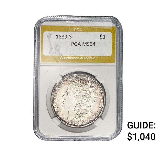 1889-S Morgan Silver Dollar PGA MS64