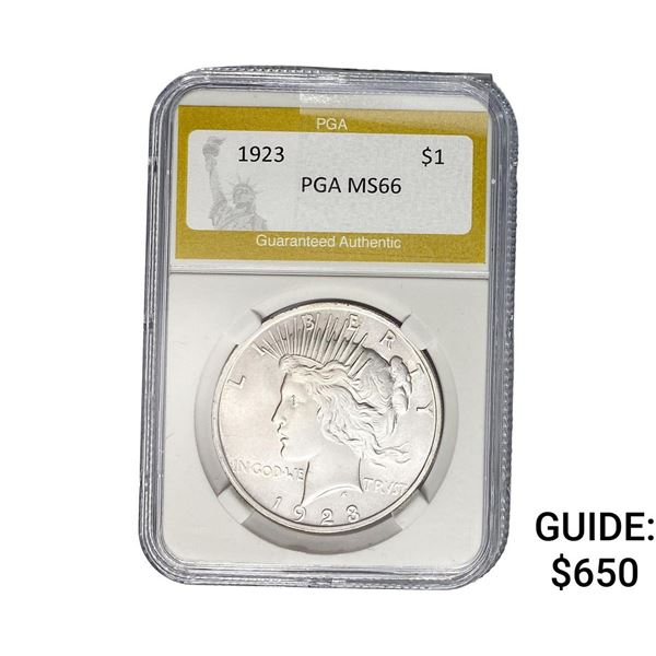 1923 Silver Peace Dollar PGA MS66