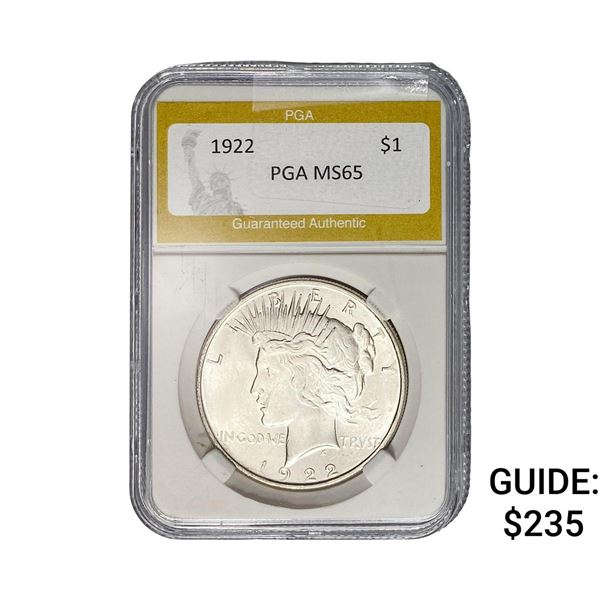 1922 Silver Peace Dollar PGA MS65