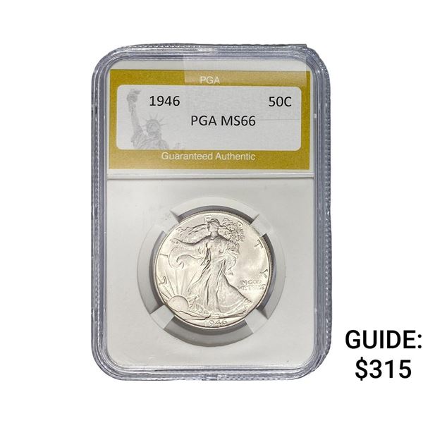 1946 Walking Liberty Half Dollar PGA MS66