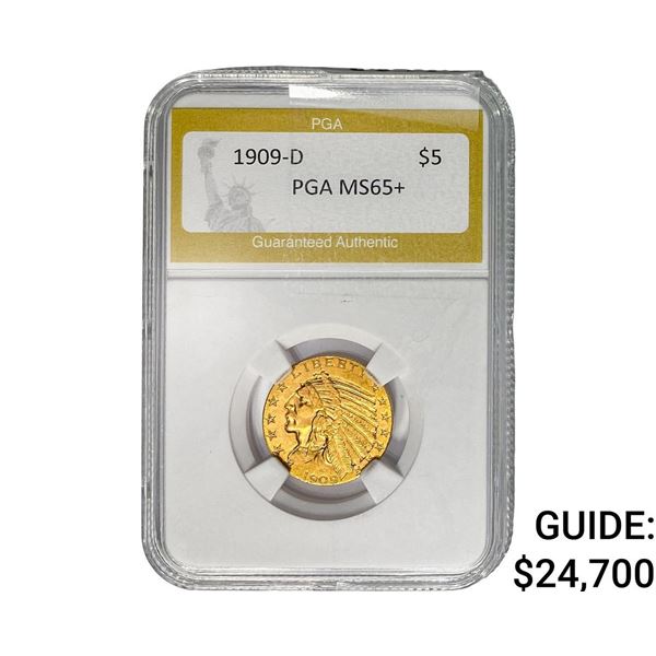 1909-D $5 Gold Half Eagle PGA MS65+