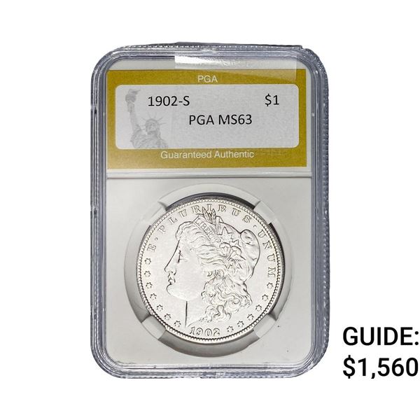 1902-S Morgan Silver Dollar PGA MS63