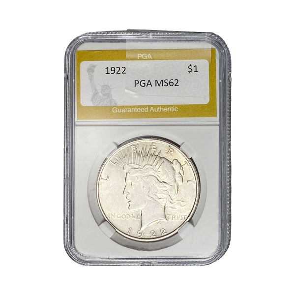 1922 Silver Peace Dollar PGA MS62