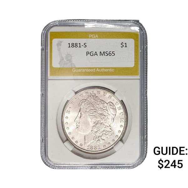 1881-S Morgan Silver Dollar PGA MS65