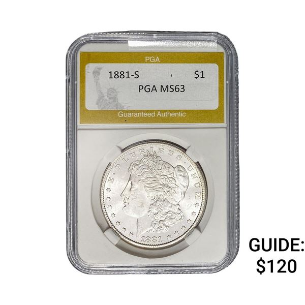 1881-S Morgan Silver Dollar PGA MS63
