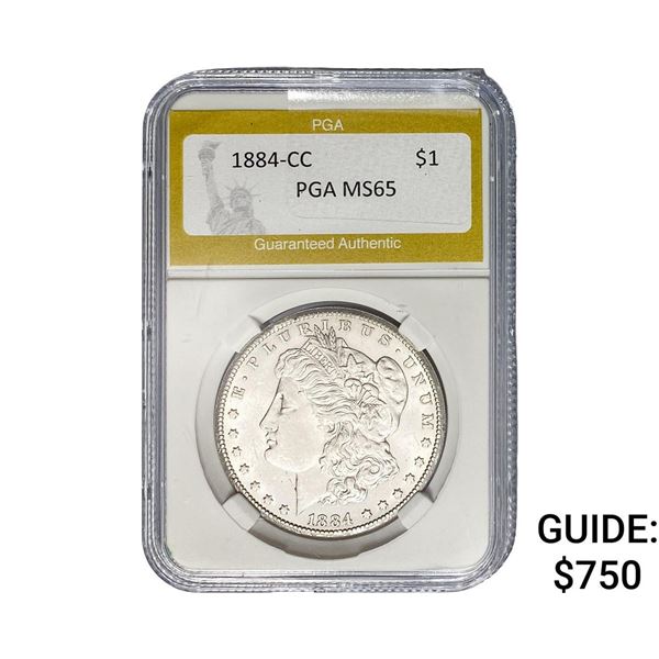 1884-CC Morgan Silver Dollar PGA MS65