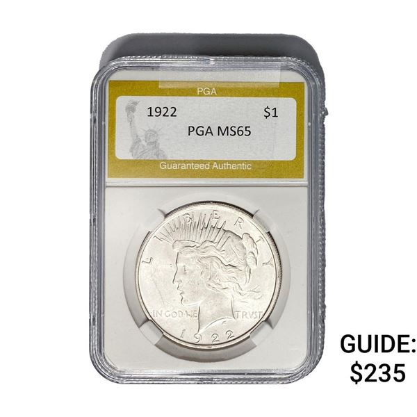 1922 Silver Peace Dollar PGA MS65