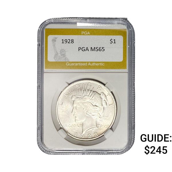 1923 Silver Peace Dollar PGA MS65