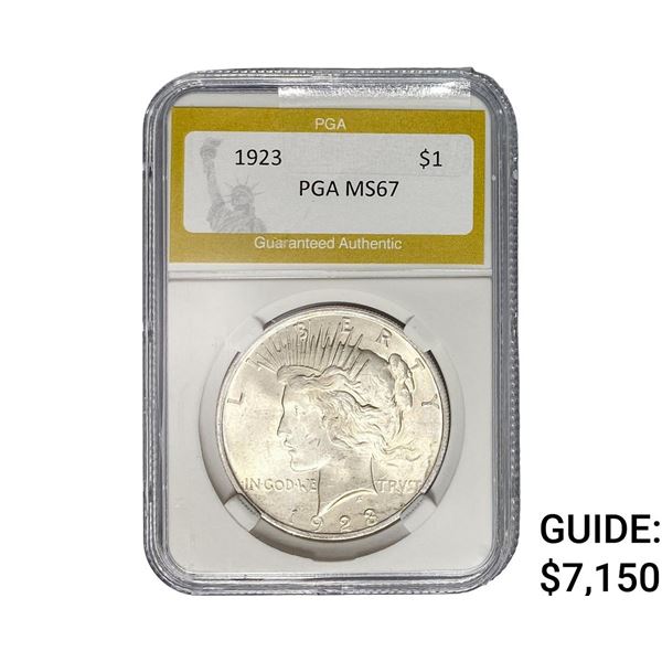 1923 Silver Peace Dollar PGA MS67