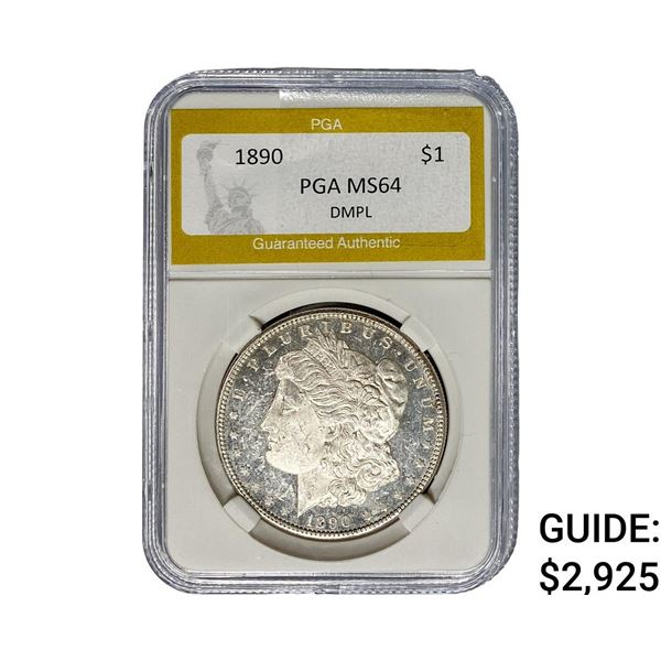 1890 Morgan Silver Dollar PGA MS64 DMPL