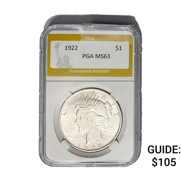 1922 Silver Peace Dollar PGA MS63