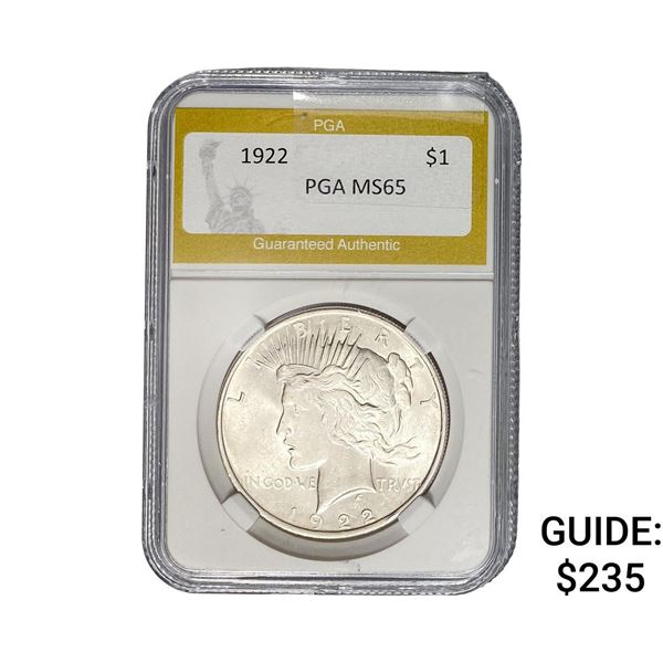 1922 Silver Peace Dollar PGA MS65
