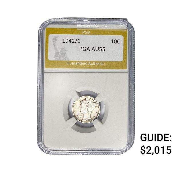 1942/1 Mercury Silver Dime PGA AU55