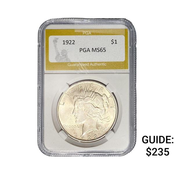 1922 Silver Peace Dollar PGA MS65