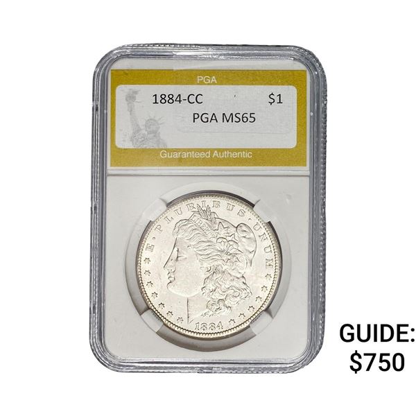 1884-CC Morgan Silver Dollar PGA MS65