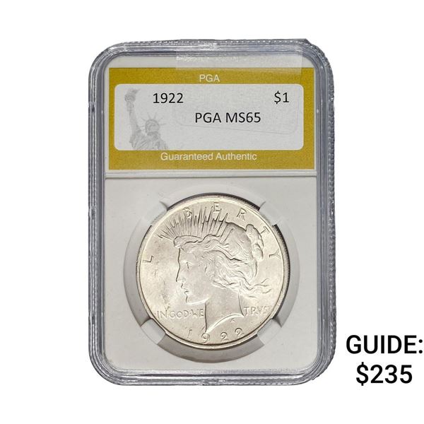 1922 Silver Peace Dollar PGA MS65