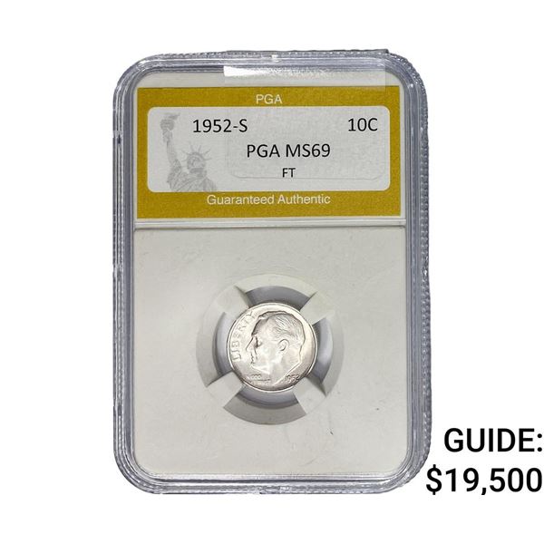 1952-S Roosevelt Dime PGA MS69 FT