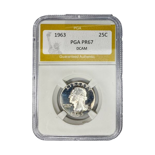 1963 Washington Silver Quarter PGA PR67 DCAM