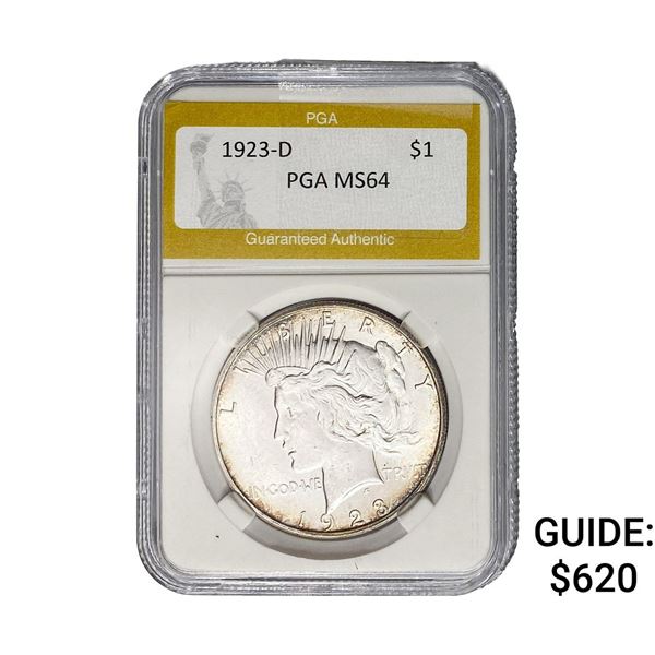 1923-D Silver Peace Dollar PGA MS64