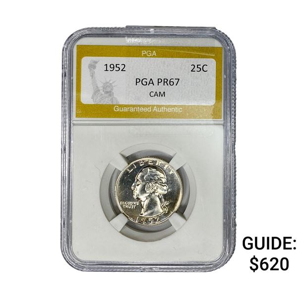 1952 Washington Silver Quarter PGA PR67 CAM
