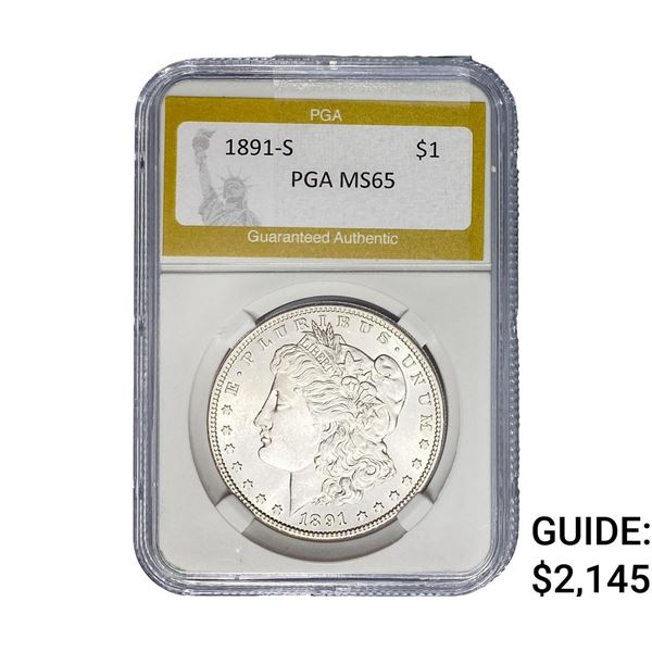 1891-S Morgan Silver Dollar PGA MS65