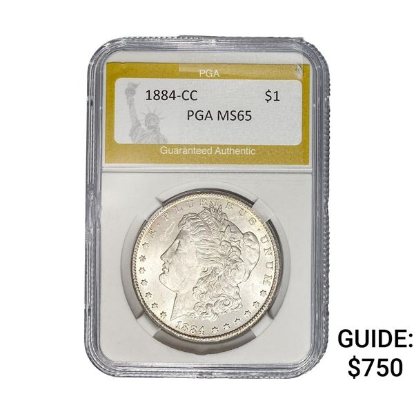 1884-CC Morgan Silver Dollar PGA MS65