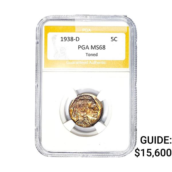 1938-D Buffalo Nickel PGA MS68 Toned