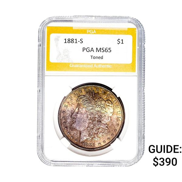 1881-S Morgan Silver Dollar PGA MS65 Toner