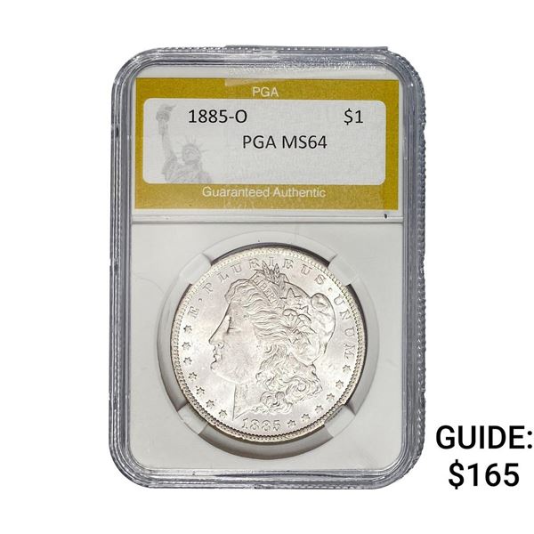 1885-O Morgan Silver Dollar PGA MS64