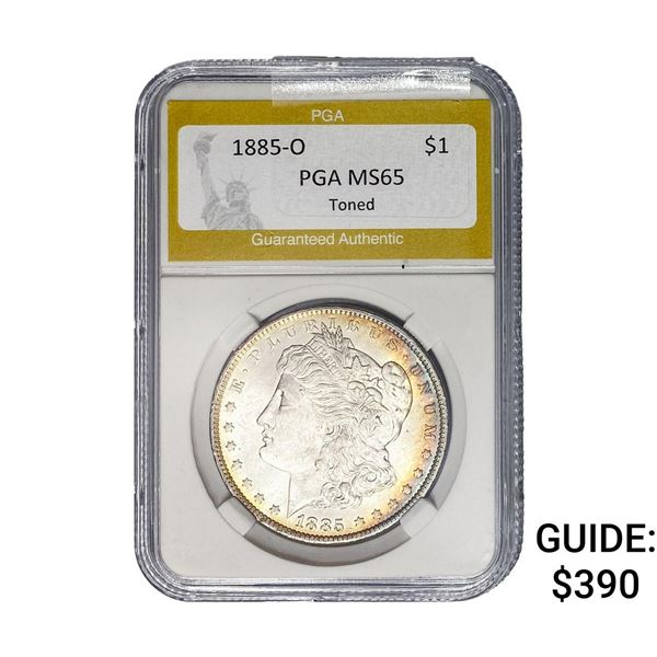 1885-O Morgan Silver Dollar PGA MS65 Toned