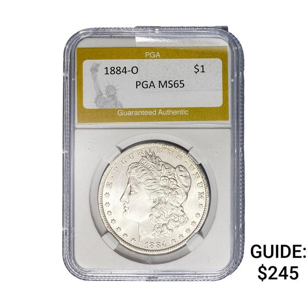 1884-O Morgan Silver Dollar PGA MS65