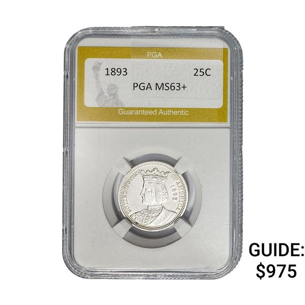 1893 Isabella Silver Quarter PGA MS63+