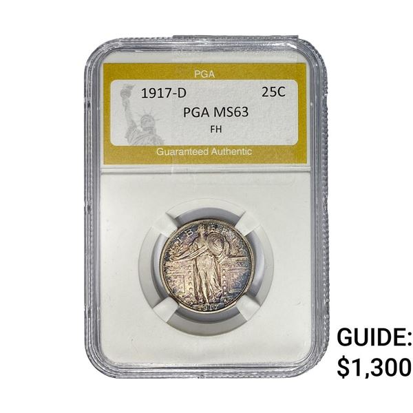 1917-D Standing Liberty Quarter PGA MS63 FH