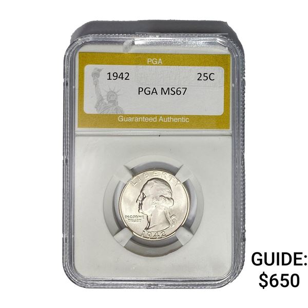 1942 Washington Silver Quarter PGA MS67