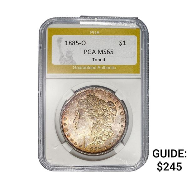 1885-O Morgan Silver Dollar PGA MS65