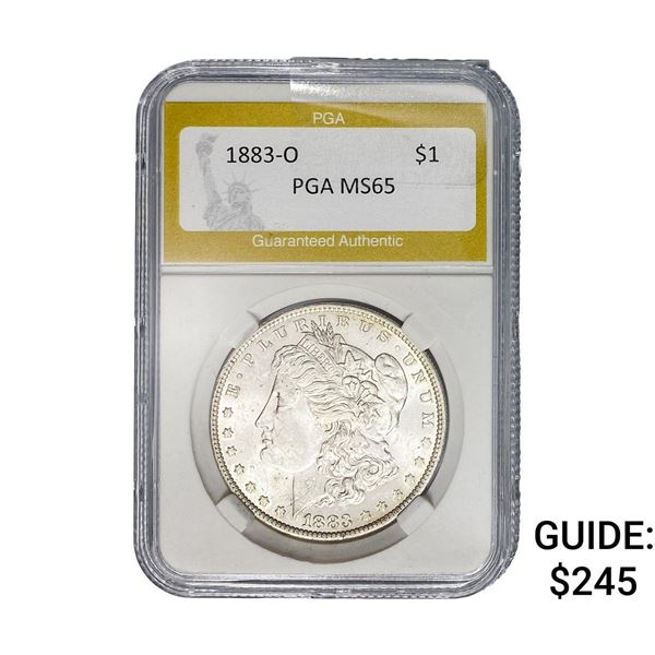 1883-O Morgan Silver Dollar PGA MS65