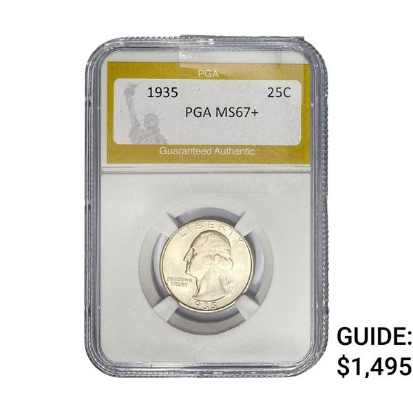 1935 Washington Silver Quarter PGA MS67+