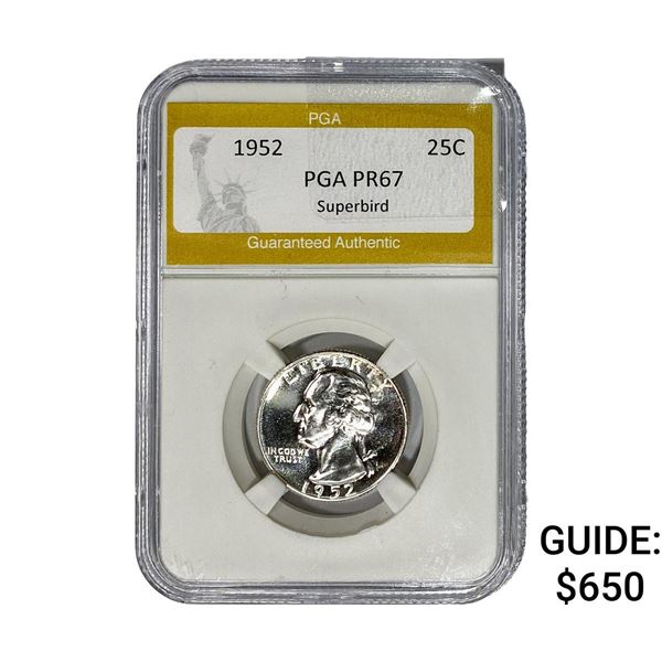 1952 Washington Silver Quarter PGA PR67 Superbird