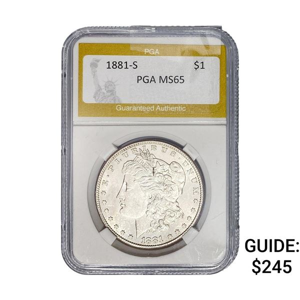 1881-S Morgan Silver Dollar PGA MS65