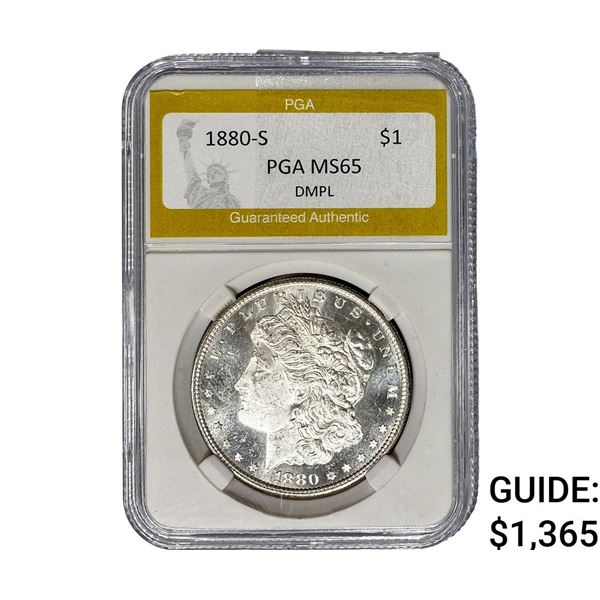 1880-S Morgan Silver Dollar PGA MS65 DMPL