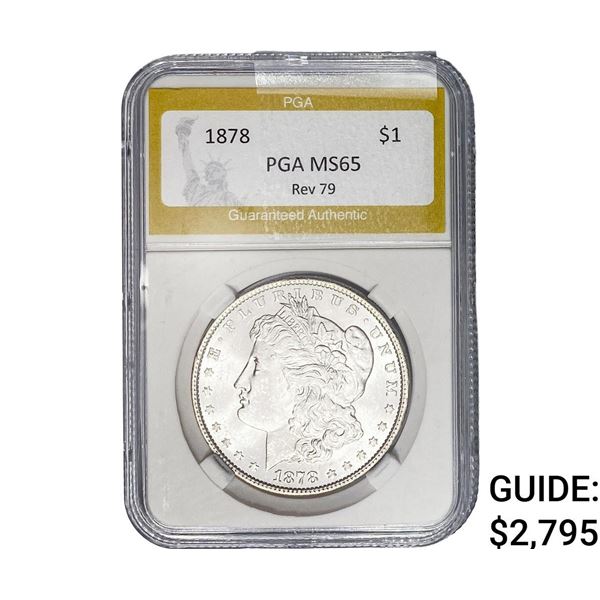 1887 Rev. 79 Morgan Silver Dollar PGA MS65